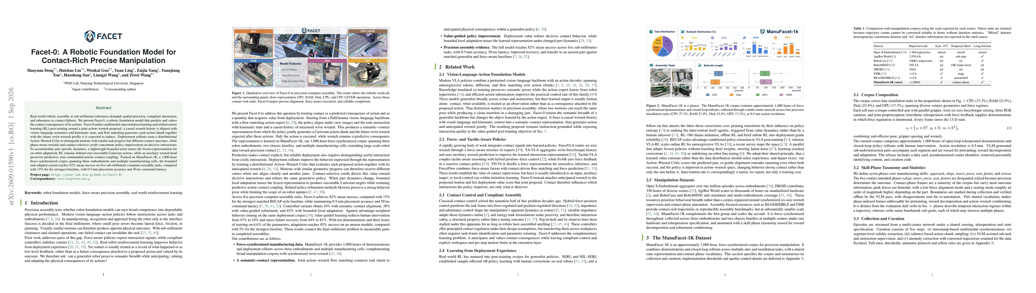 Thumbnail for Facet-0: A Robotic Foundation Model for Contact-Rich Precise Manipulation
