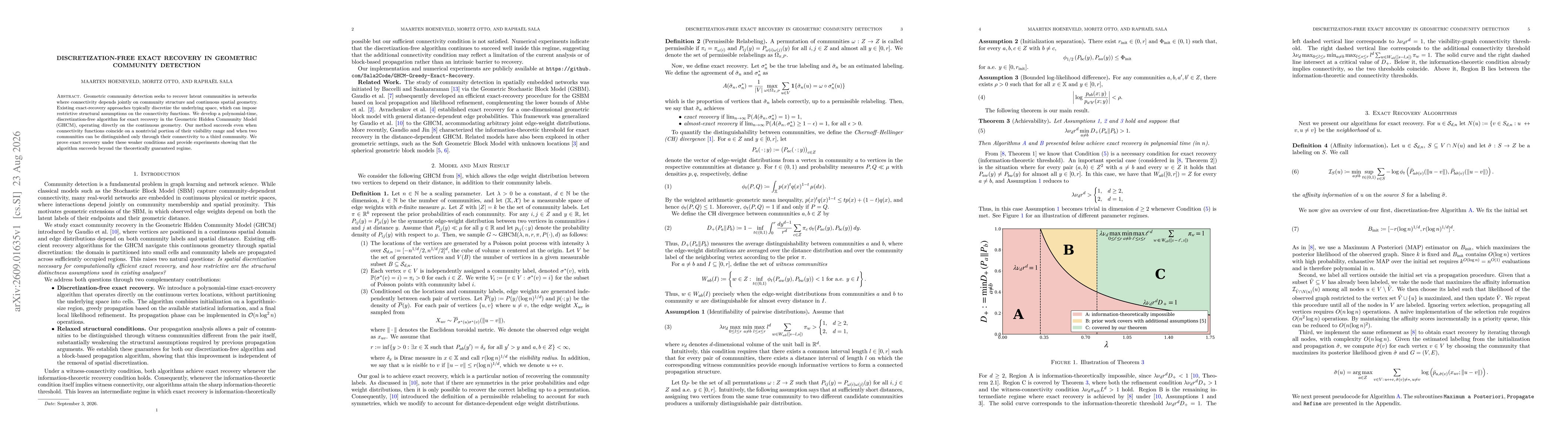 Thumbnail for Discretization-free exact recovery in geometric community detection