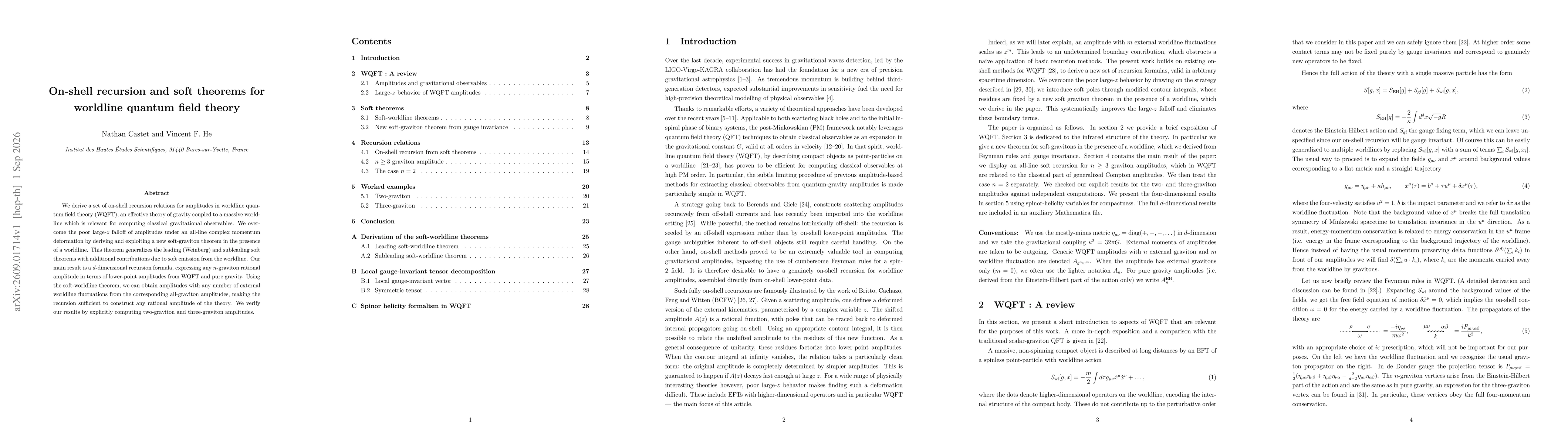 Thumbnail for On-shell recursion and soft theorems for worldline quantum field theory