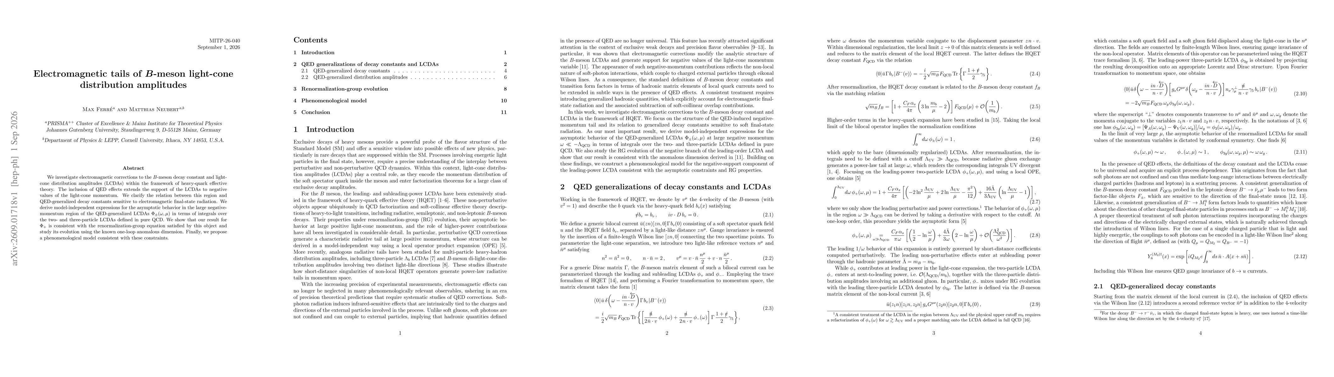Thumbnail for Electromagnetic tails of $B$-meson light-cone distribution amplitudes