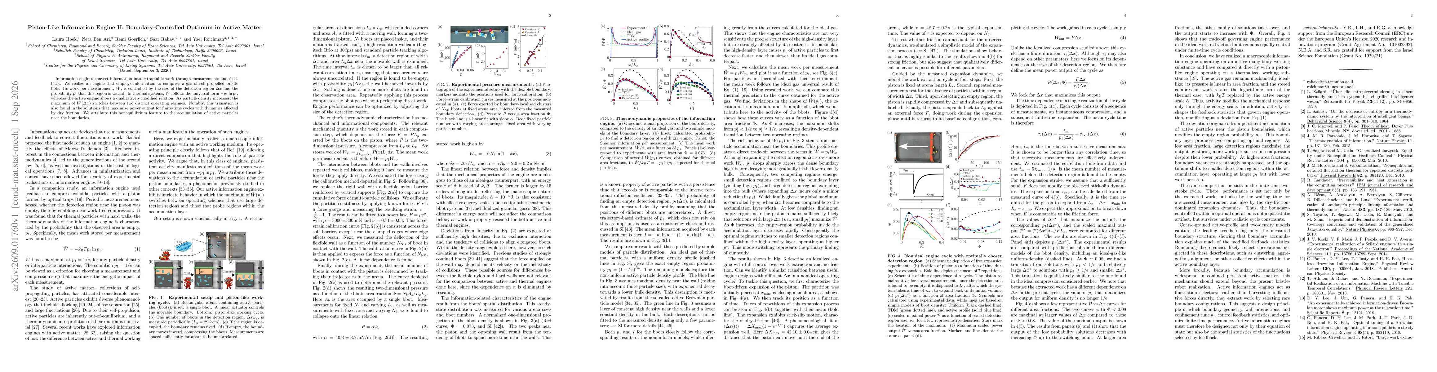 Thumbnail for Piston-Like Information Engine II: Boundary-Controlled Optimum in Active Matter