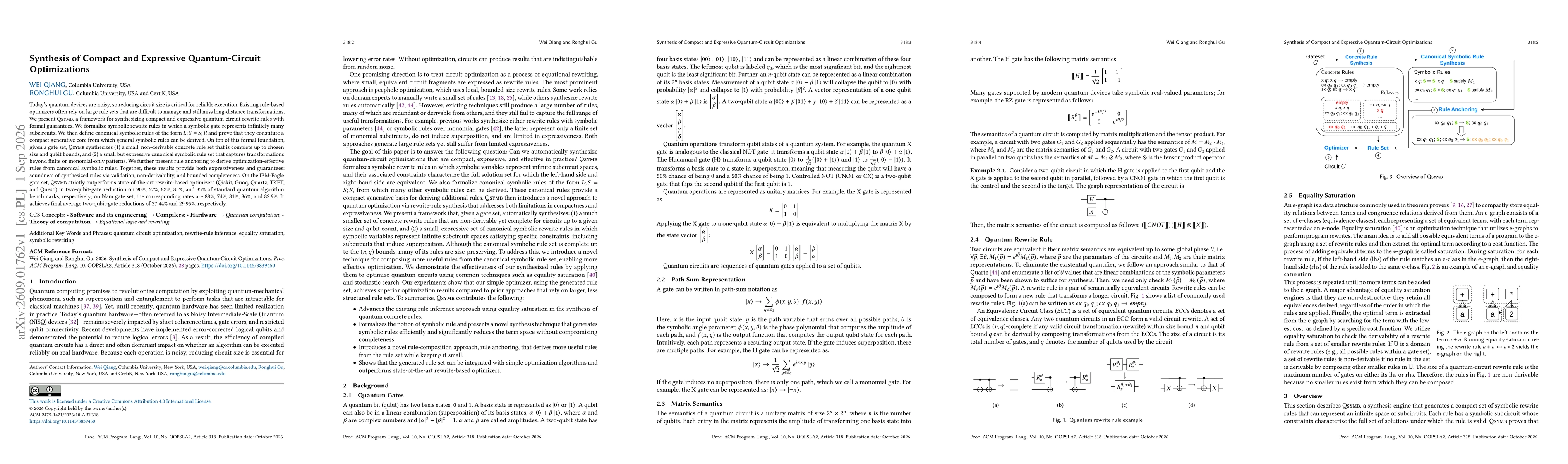 Thumbnail for Synthesis of Compact and Expressive Quantum-Circuit Optimizations