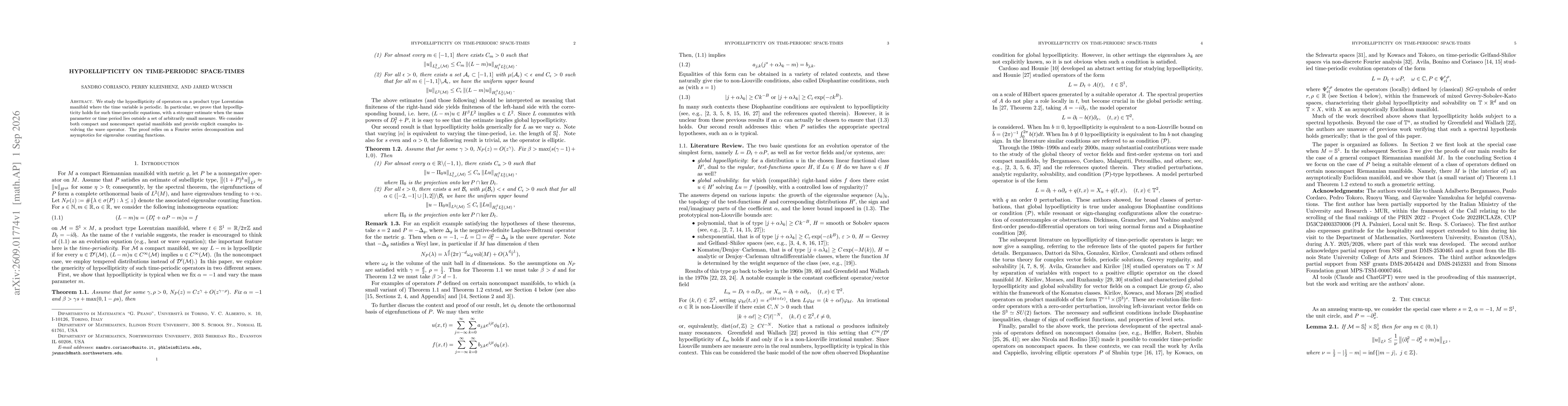 Thumbnail for Hypoellipticity on time-periodic space-times