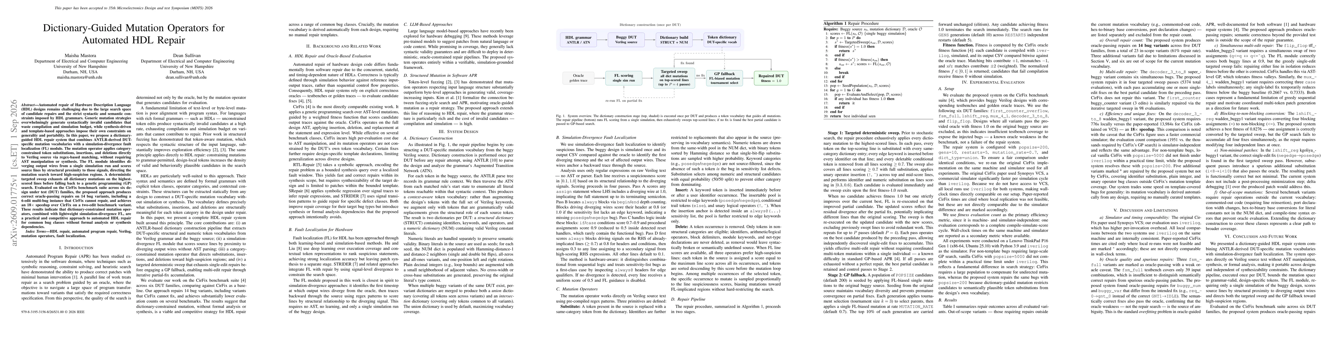 Thumbnail for Dictionary-Guided Mutation Operators for Automated HDL Repair