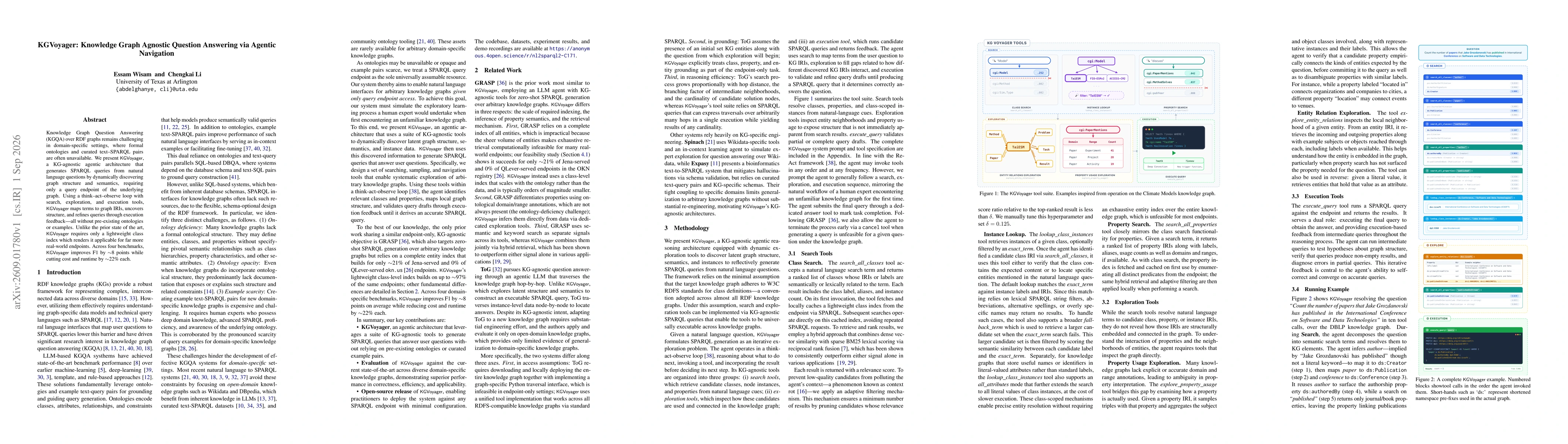 Thumbnail for KGVoyager: Knowledge Graph Agnostic Question Answering via Agentic Navigation
