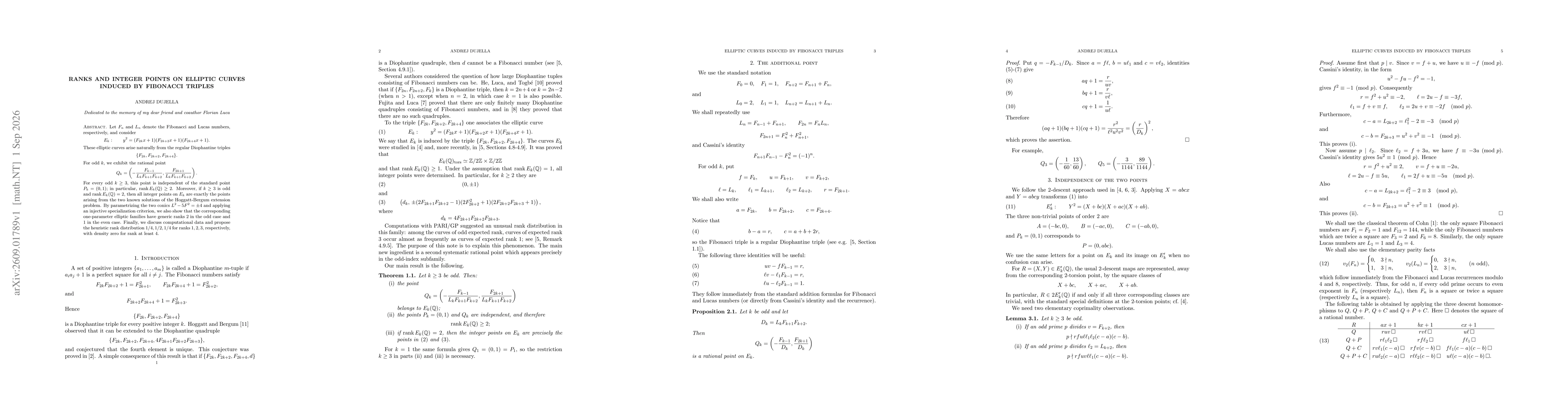 Thumbnail for Ranks and integer points on elliptic curves induced by Fibonacci triples