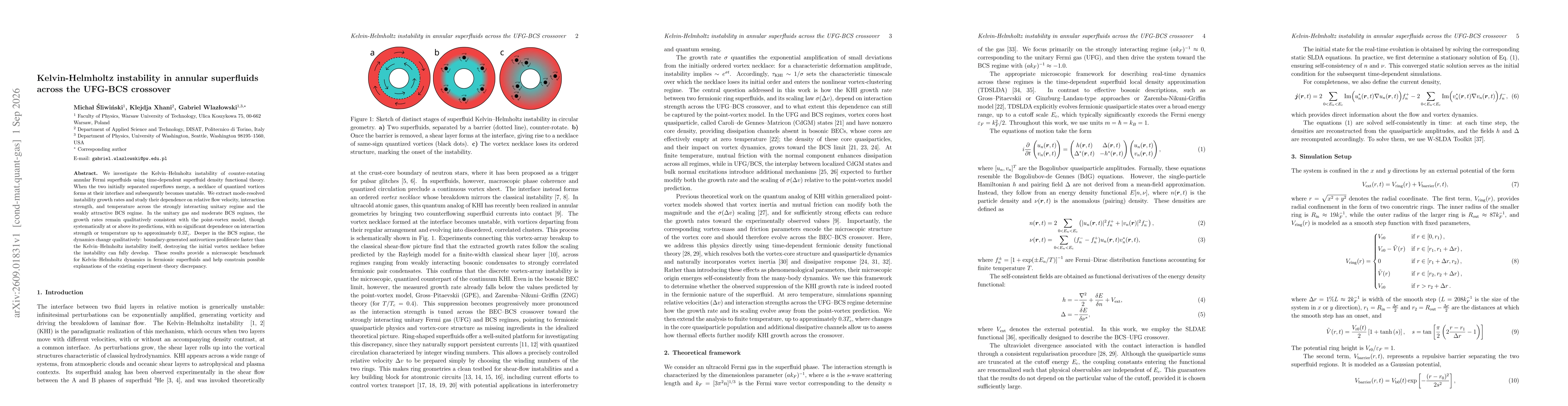 Thumbnail for Kelvin-Helmholtz instability in annular superfluids across the UFG-BCS crossover