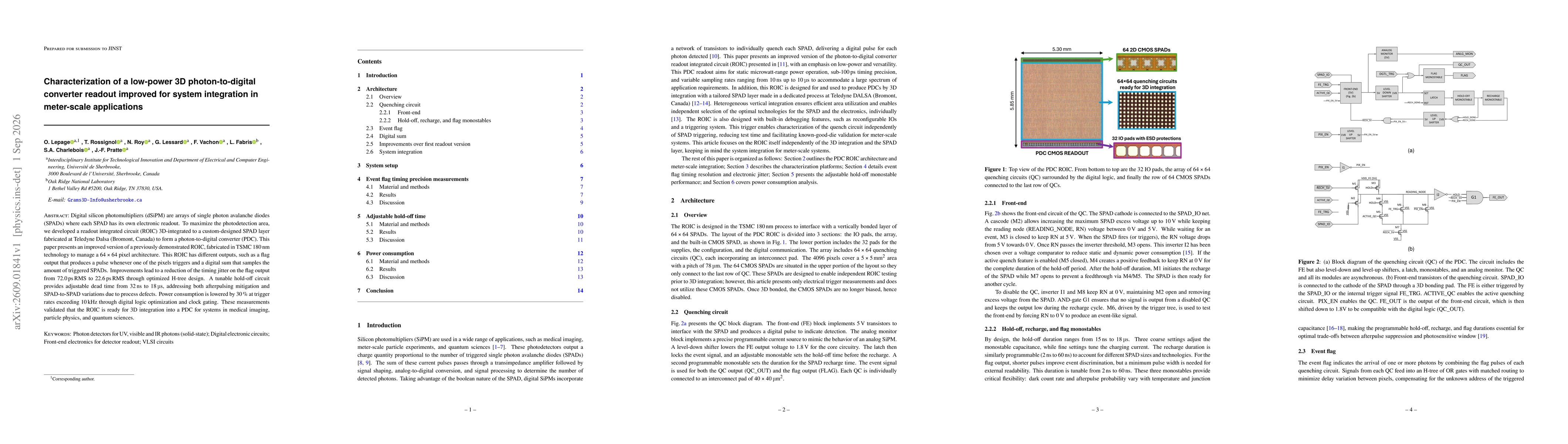 Thumbnail for Characterization of a low-power 3D photon-to-digital converter readout improved for system integration in meter-scale applications