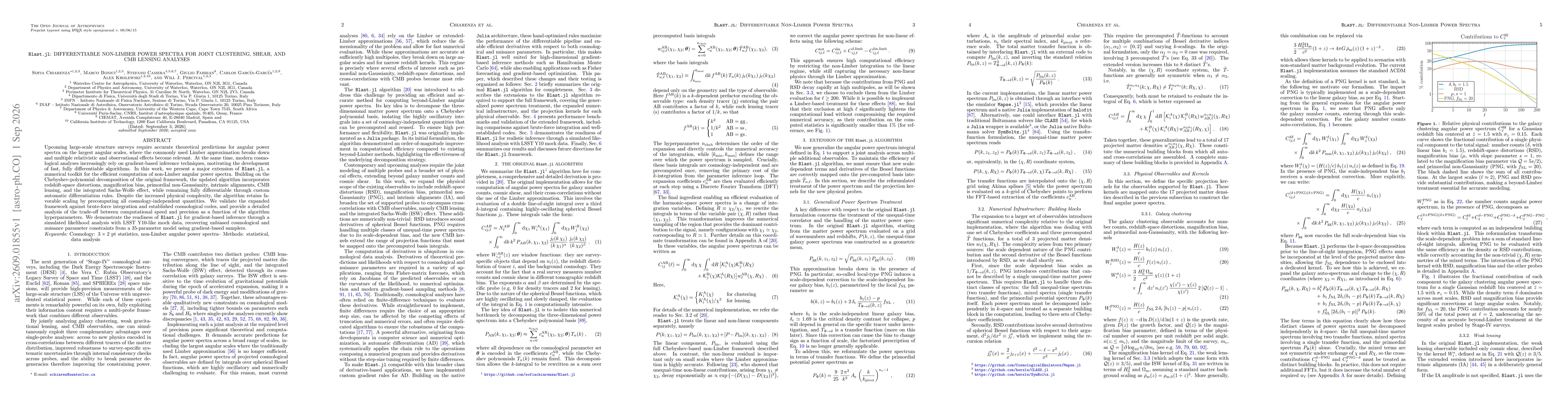 Thumbnail for Blast.jl: Differentiable Non-Limber Power Spectra for Joint Clustering, Shear, and CMB lensing Analyses