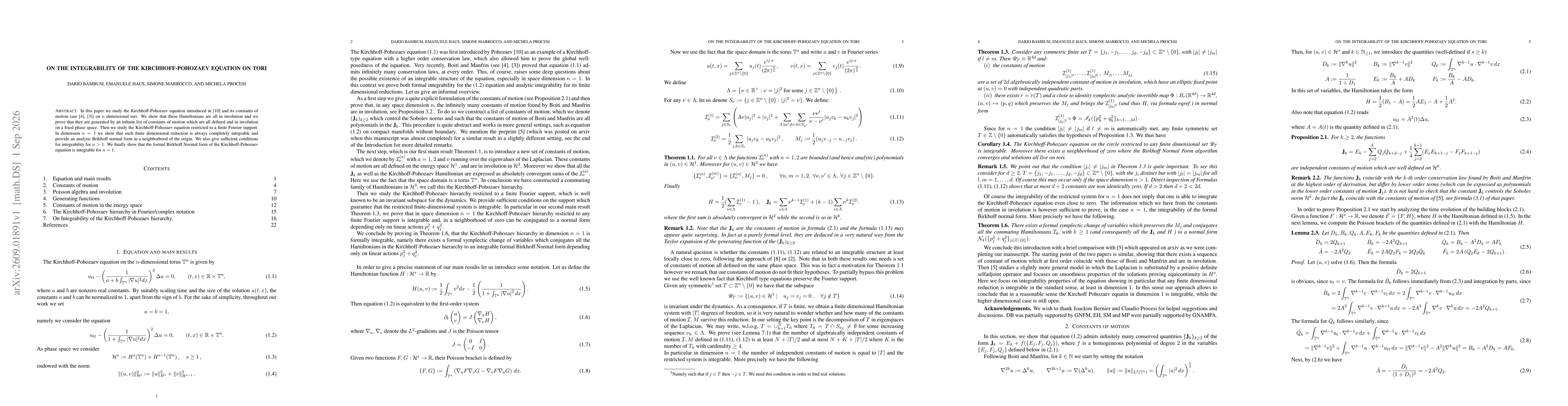 Thumbnail for On the integrability of the Kirchhoff-Pohozaev equation on tori