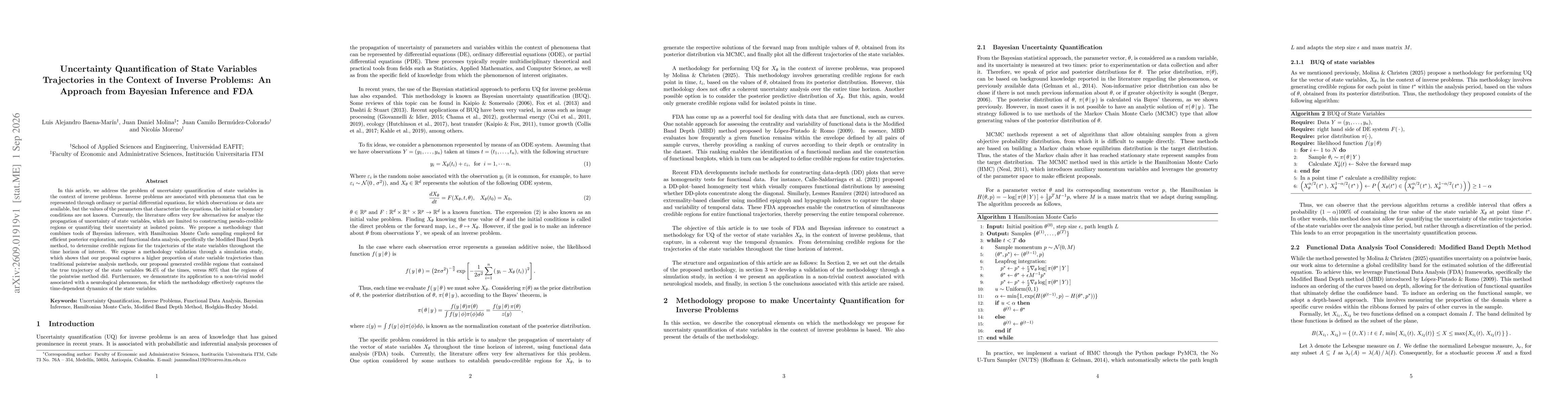 Thumbnail for Uncertainty Quantification of State Variables Trajectories in the Context of Inverse Problems: An Approach from Bayesian Inference and FDA