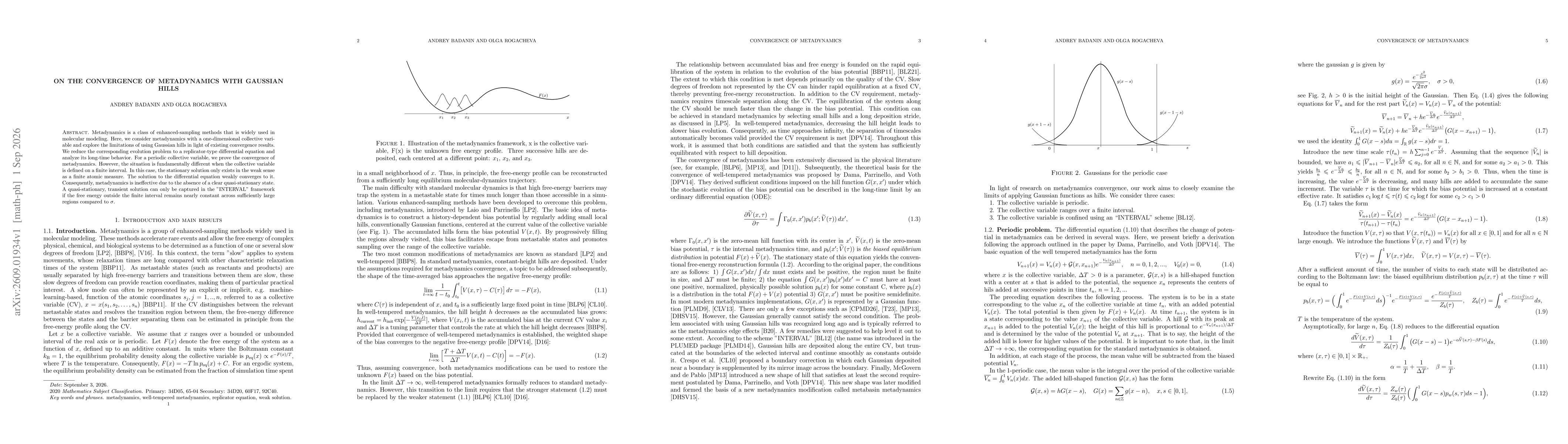 Thumbnail for On the Convergence of Metadynamics with Gaussian Hills