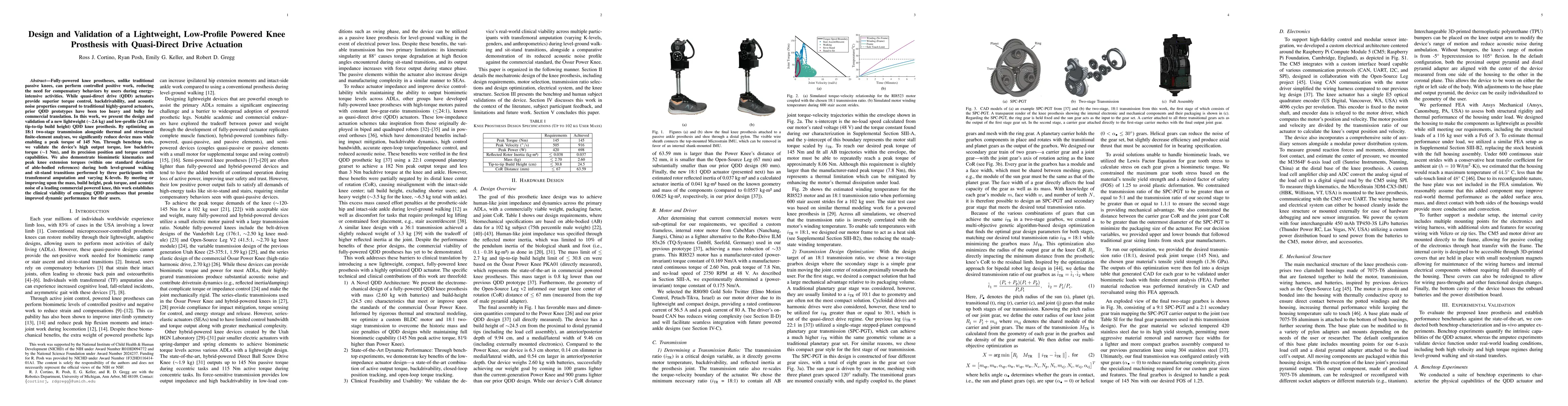 Thumbnail for Design and Validation of a Lightweight, Low-Profile Powered Knee Prosthesis with Quasi-Direct Drive Actuation