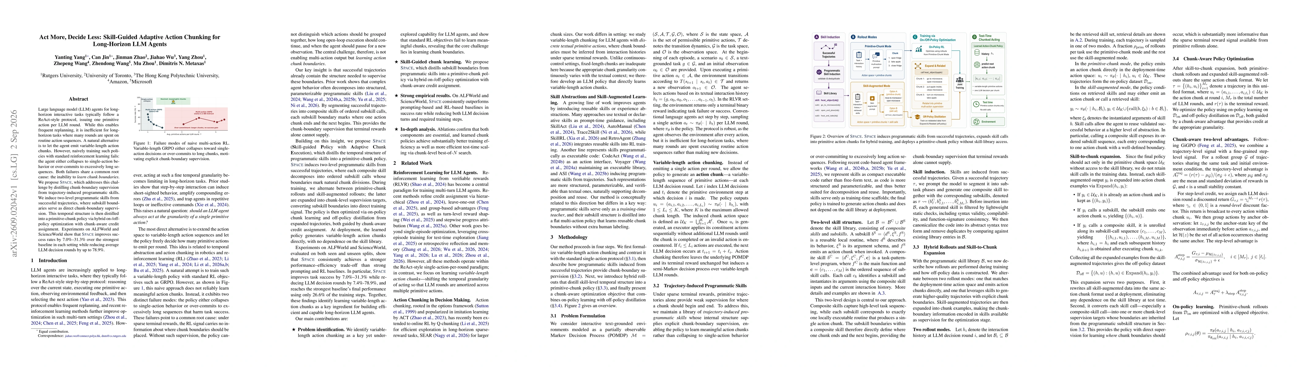 Thumbnail for Act More, Decide Less: Skill-Guided Adaptive Action Chunking for Long-Horizon LLM Agents
