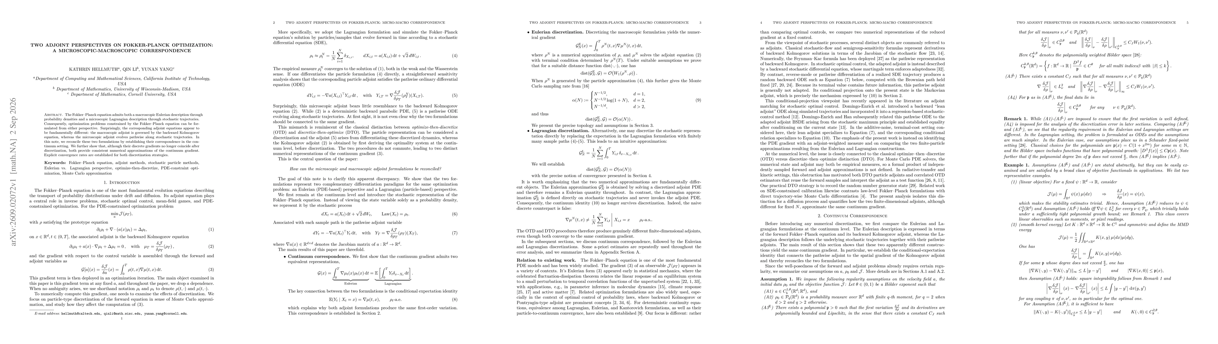 Thumbnail for Two Adjoint Perspectives on Fokker-Planck Optimization: A Microscopic-Macroscopic Correspondence