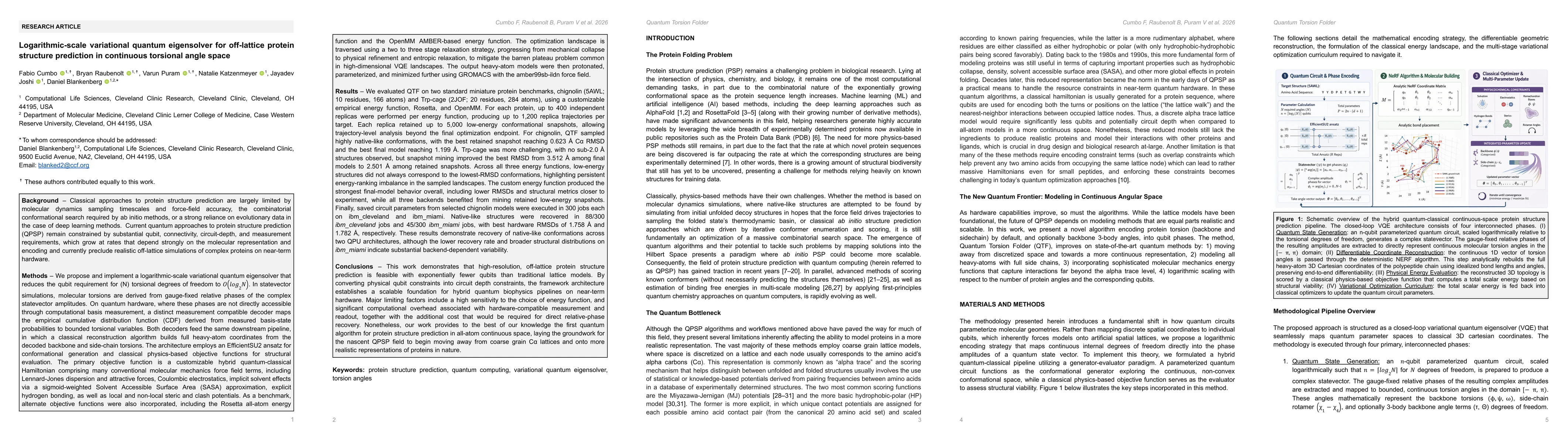 Thumbnail for Logarithmic-scale variational quantum eigensolver for off-lattice protein structure prediction in continuous torsional angle space