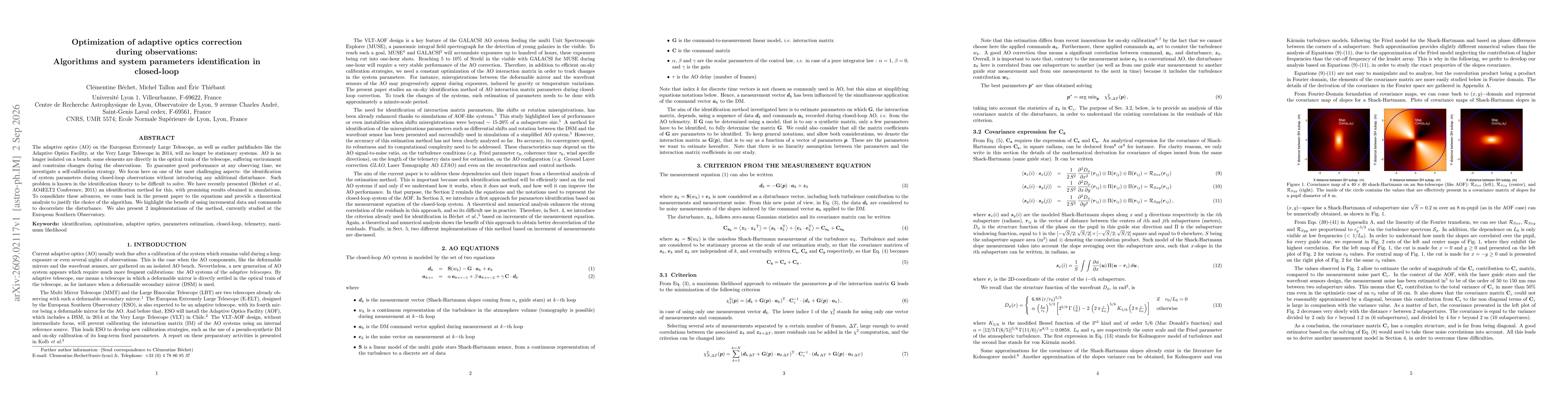 Thumbnail for Optimization of adaptive optics correction during observations: Algorithms and system parameters identification in closed-loop