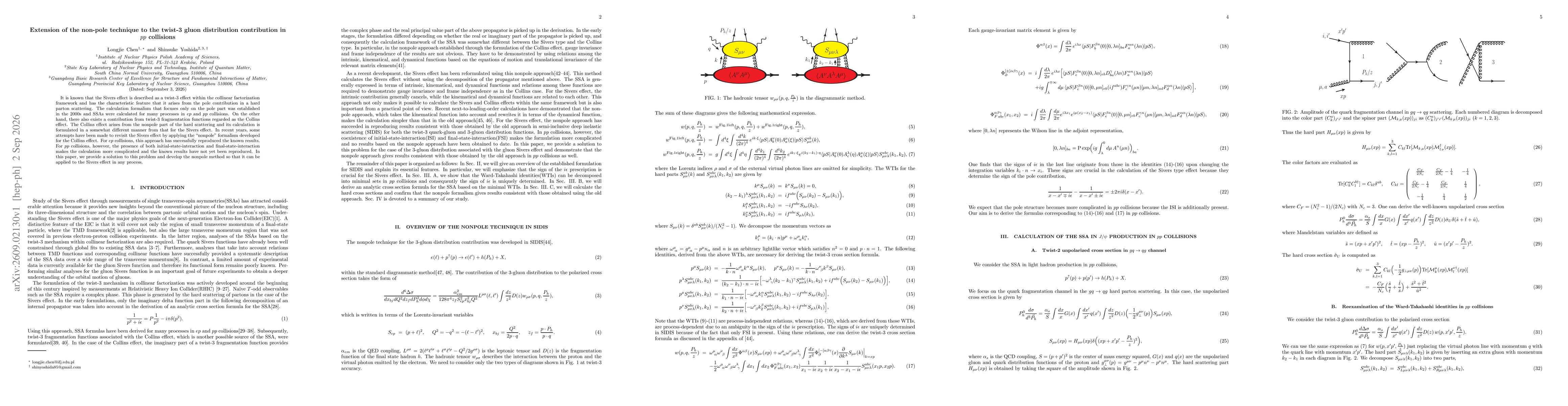 Thumbnail for Extension of the non-pole technique to the twist-3 gluon distribution contribution in $pp$ collisions