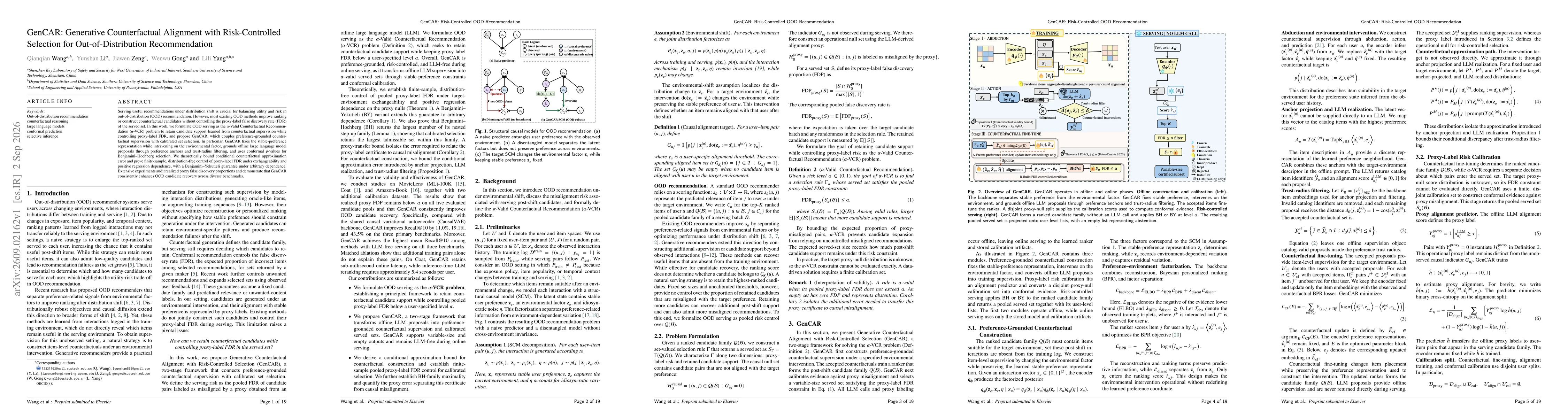 Thumbnail for GenCAR: Generative Counterfactual Alignment with Risk-Controlled Selection for Out-of-Distribution Recommendation