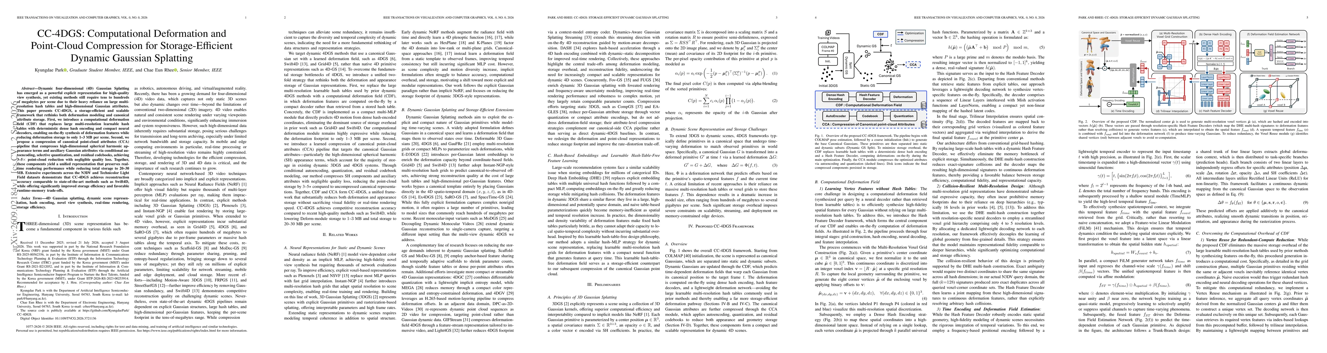 Thumbnail for CC-4DGS: Computational Deformation and Point-Cloud Compression for Storage-Efficient Dynamic Gaussian Splatting