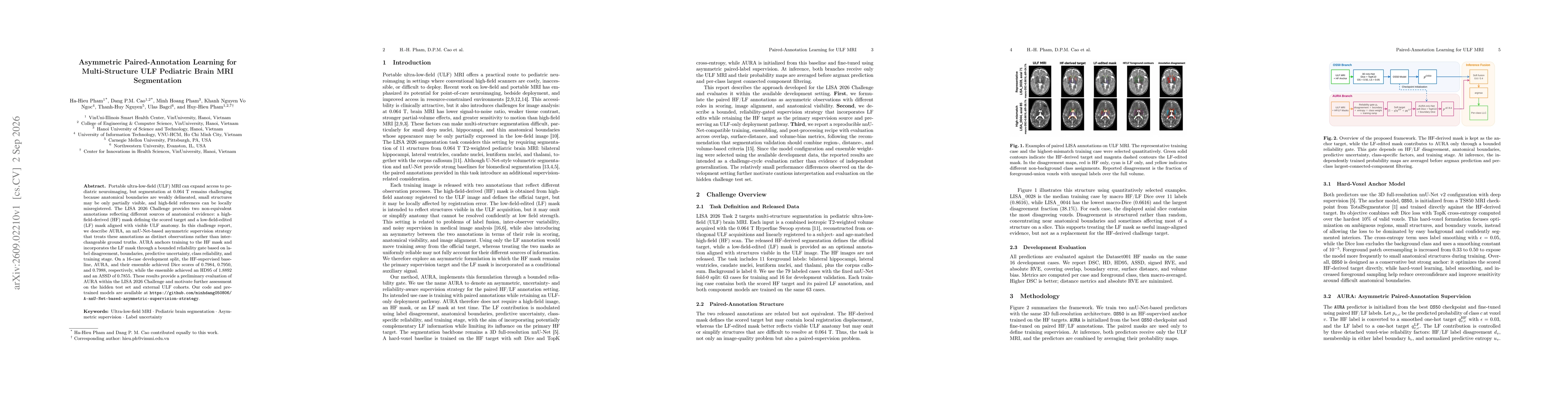 Thumbnail for Asymmetric Paired-Annotation Learning for Multi-Structure ULF Pediatric Brain MRI Segmentation