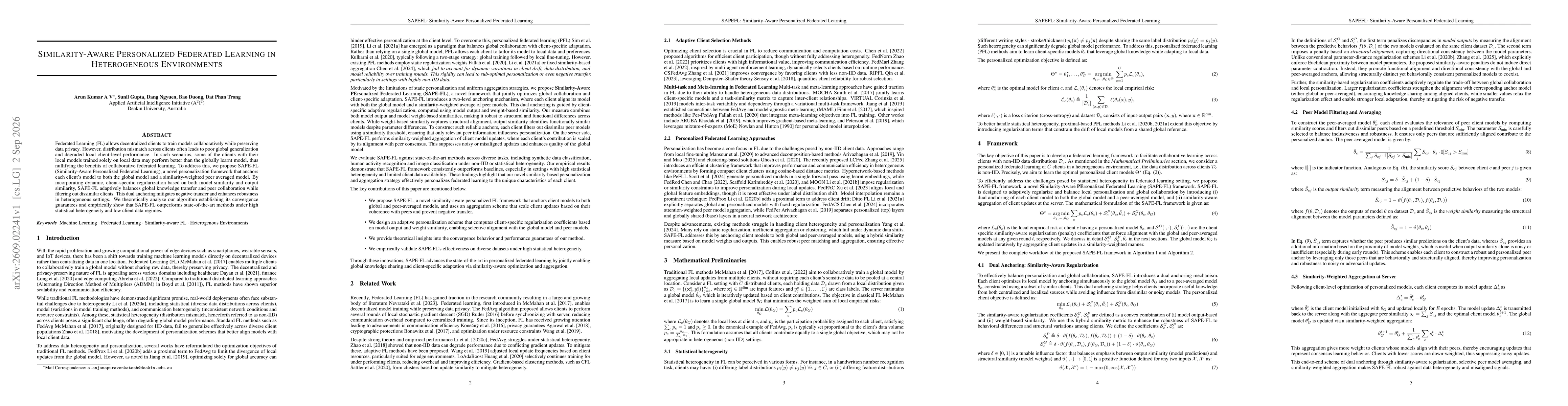 Thumbnail for Similarity-Aware Personalized Federated Learning in Heterogeneous Environments