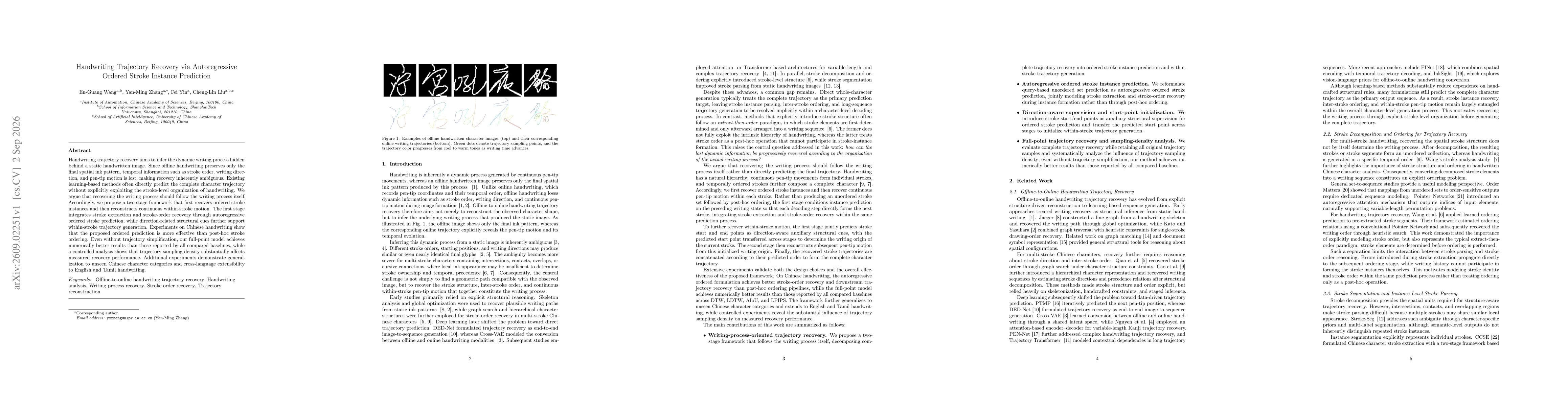 Thumbnail for Handwriting Trajectory Recovery via Autoregressive Ordered Stroke Instance Prediction