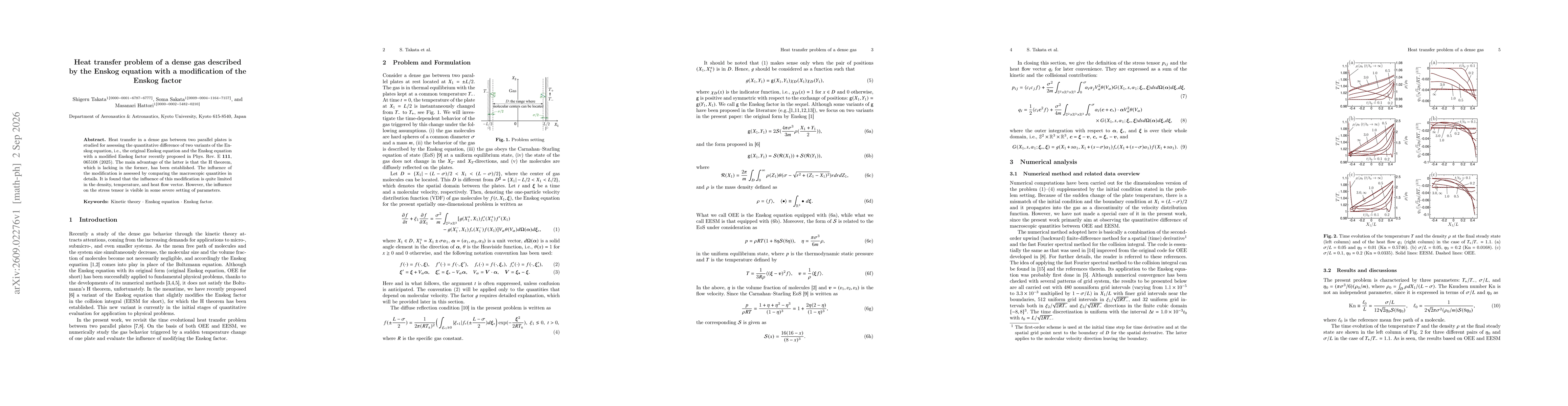 Thumbnail for Heat transfer problem of a dense gas described by the Enskog equation with a modification of the Enskog factor