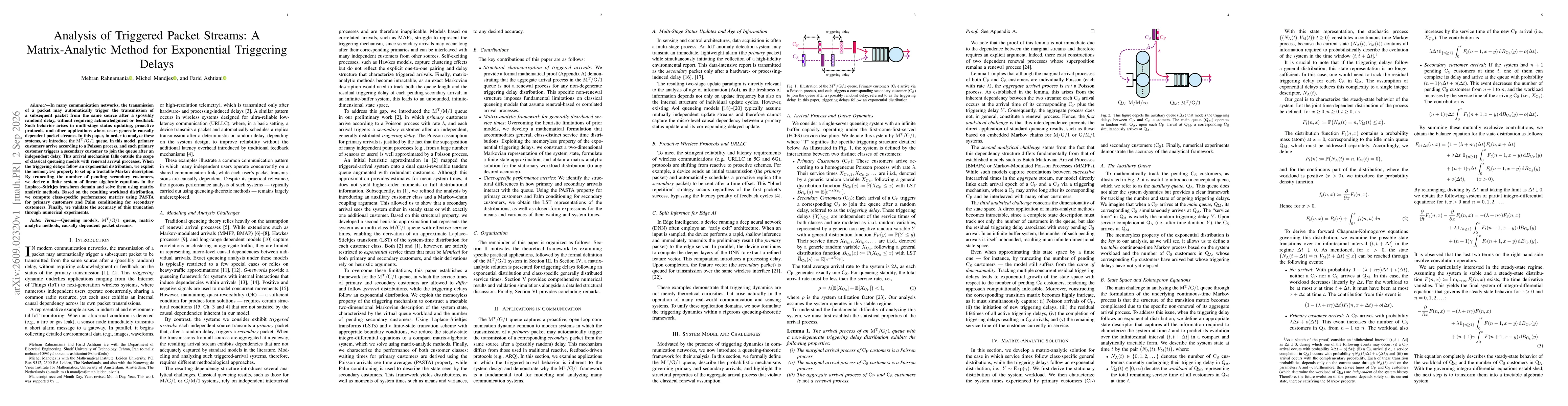 Thumbnail for Analysis of Triggered Packet Streams: A Matrix-Analytic Method for Exponential Triggering Delays