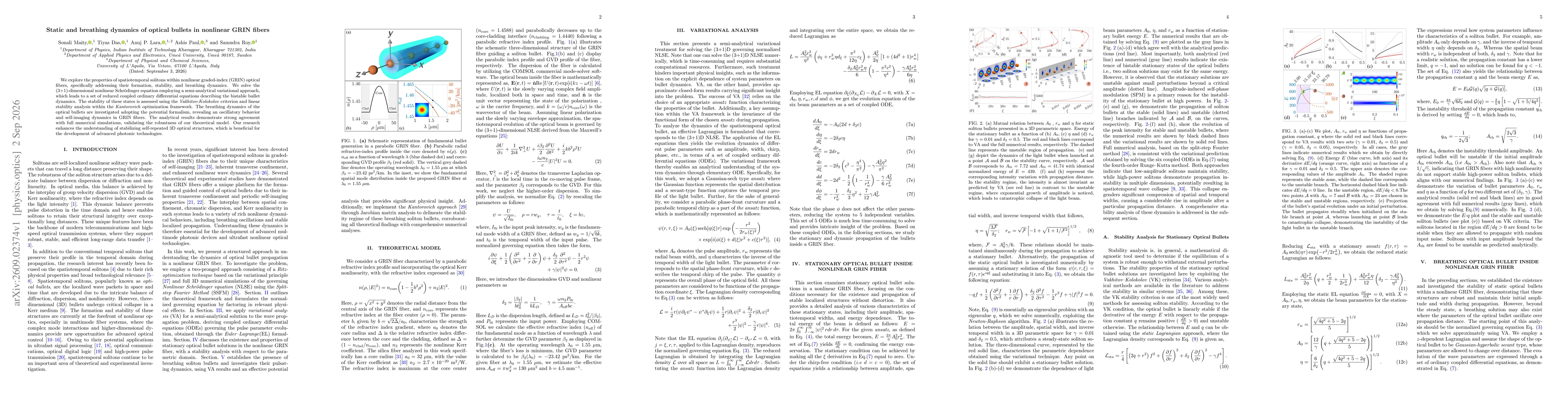 Thumbnail for Static and breathing dynamics of optical bullets in nonlinear GRIN fibers