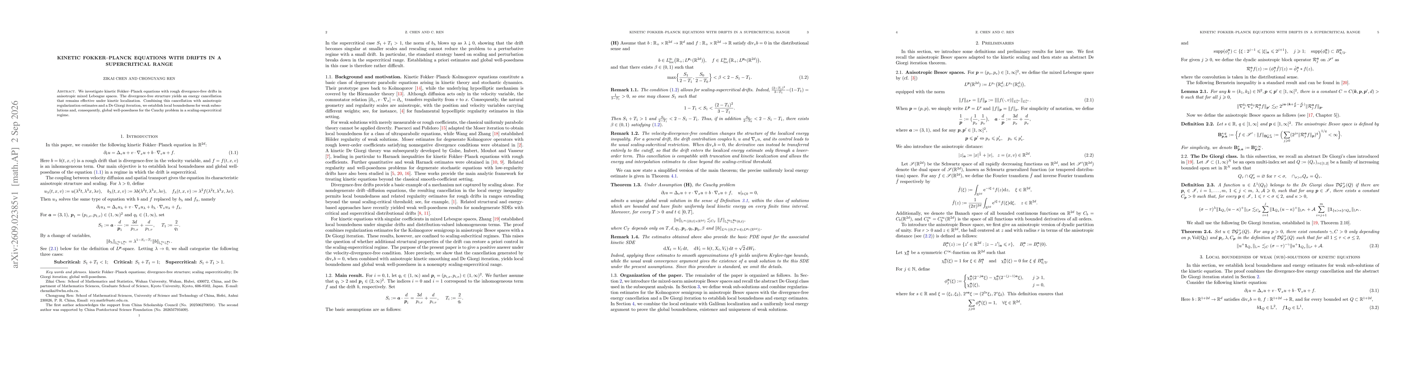 Thumbnail for Kinetic Fokker--Planck Equations with Drifts in a Supercritical Range