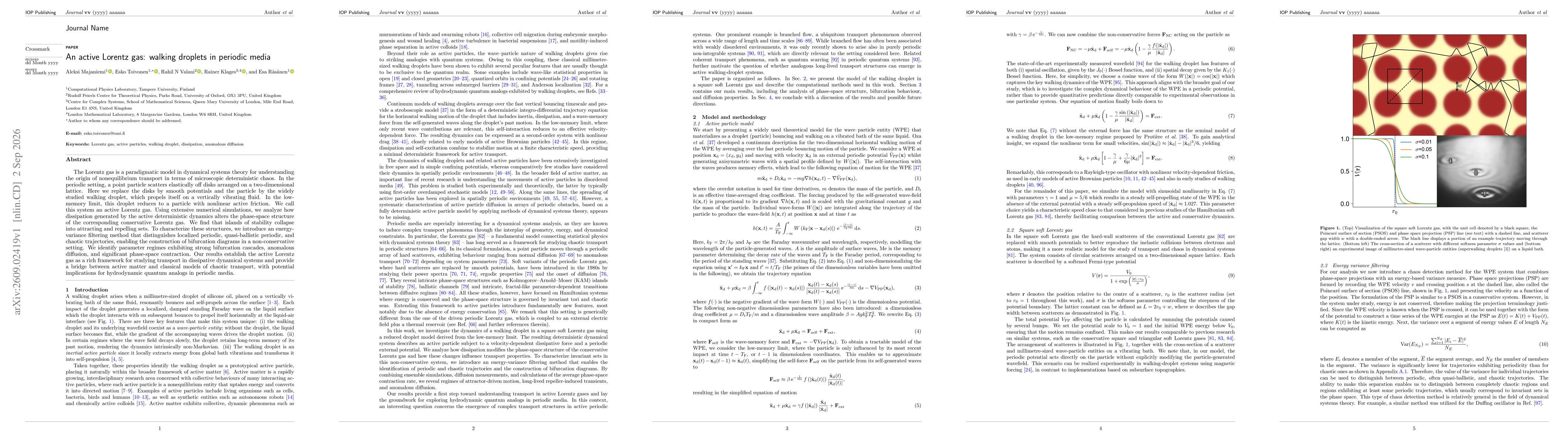 Thumbnail for An active Lorentz gas: walking droplets in periodic media