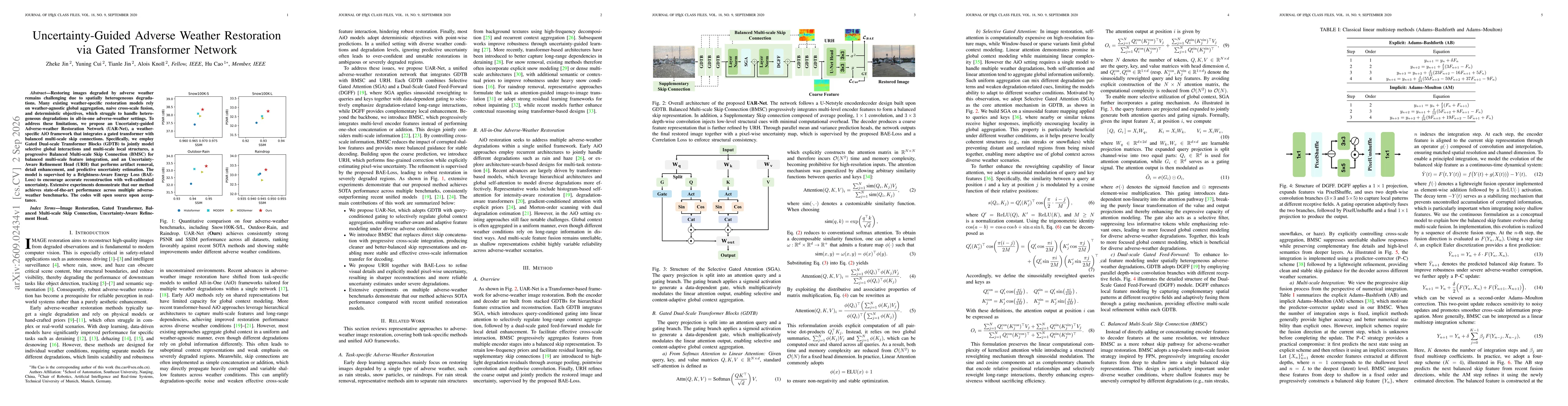 Thumbnail for Uncertainty-Guided Adverse Weather Restoration via Gated Transformer Network