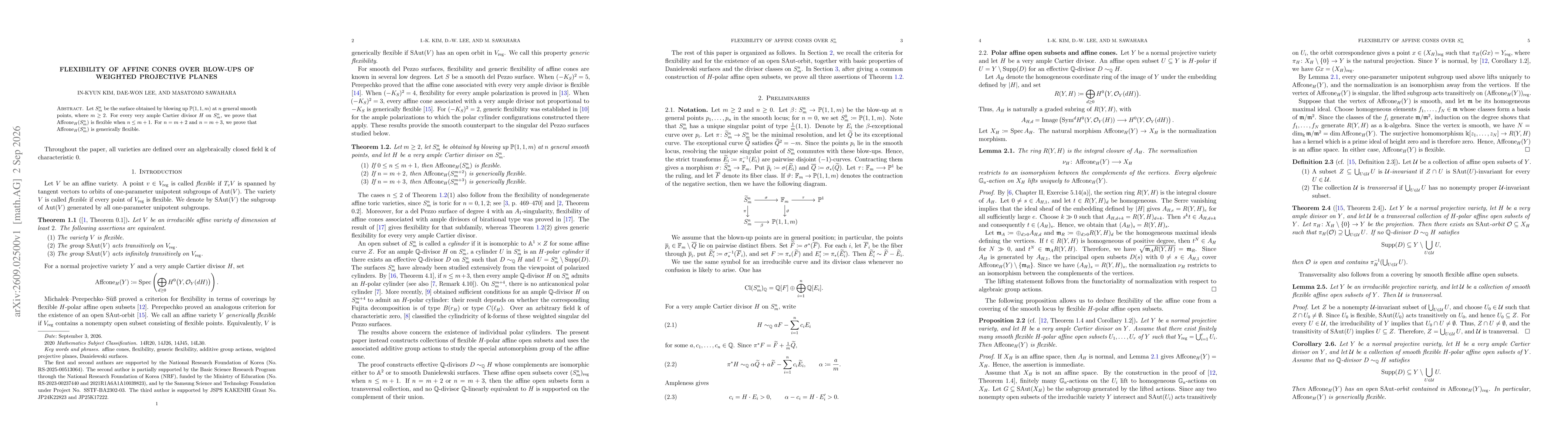 Thumbnail for Flexibility of affine cones over blow-ups of weighted projective planes