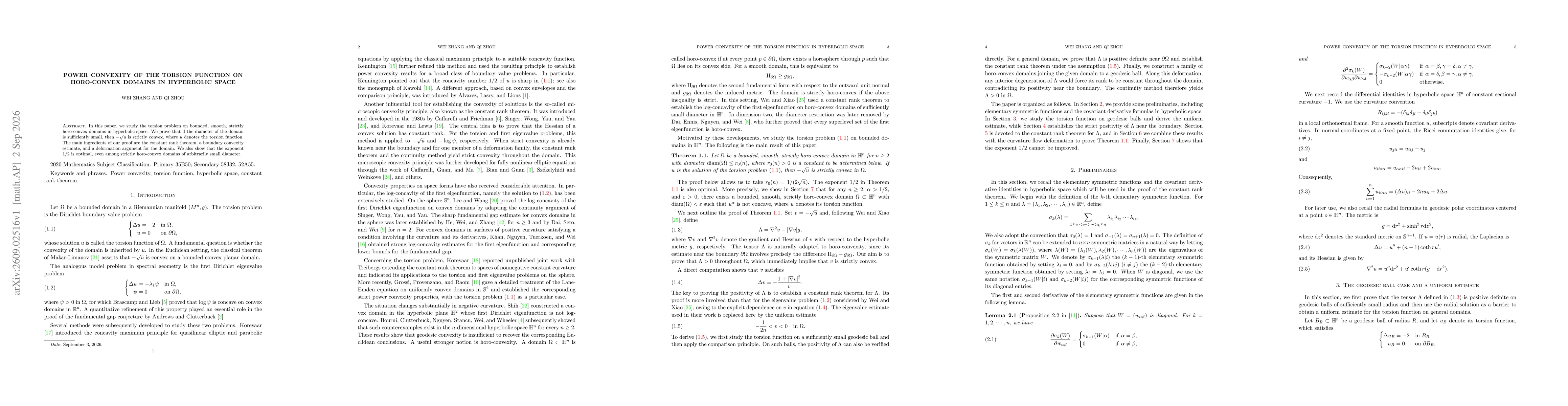 Thumbnail for Power convexity of the torsion function on horo-convex domains in hyperbolic space