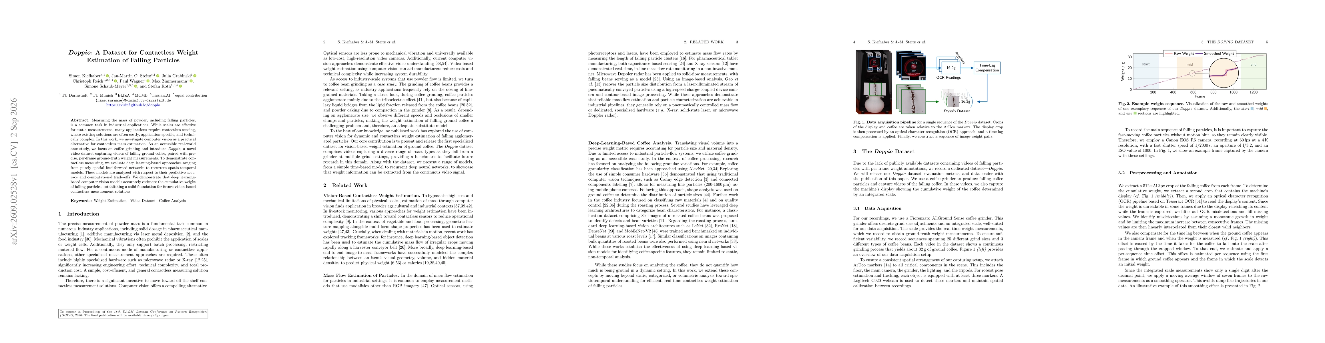Thumbnail for Doppio: A Dataset for Contactless Weight Estimation of Falling Particles