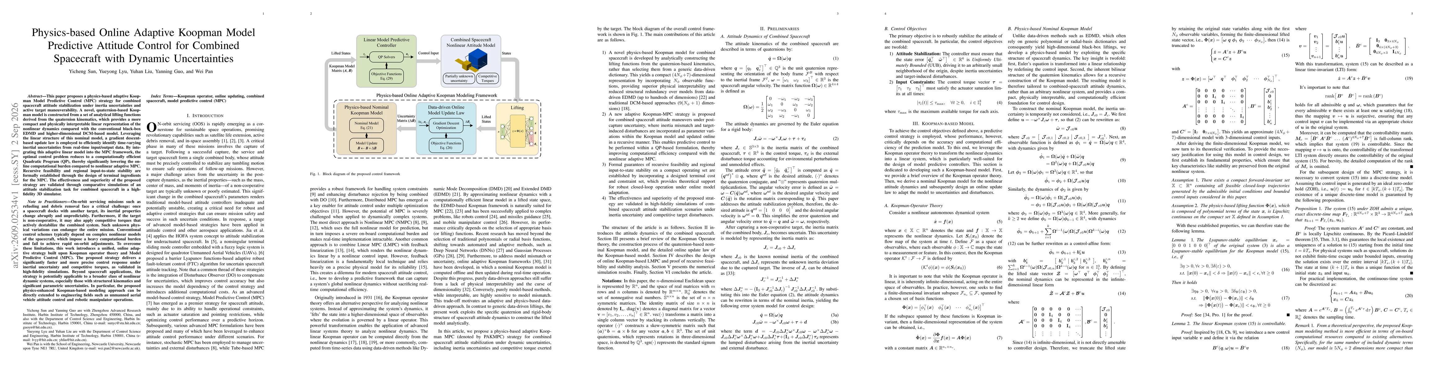 Thumbnail for Physics-based Online Adaptive Koopman Model Predictive Attitude Control for Combined Spacecraft with Dynamic Uncertainties
