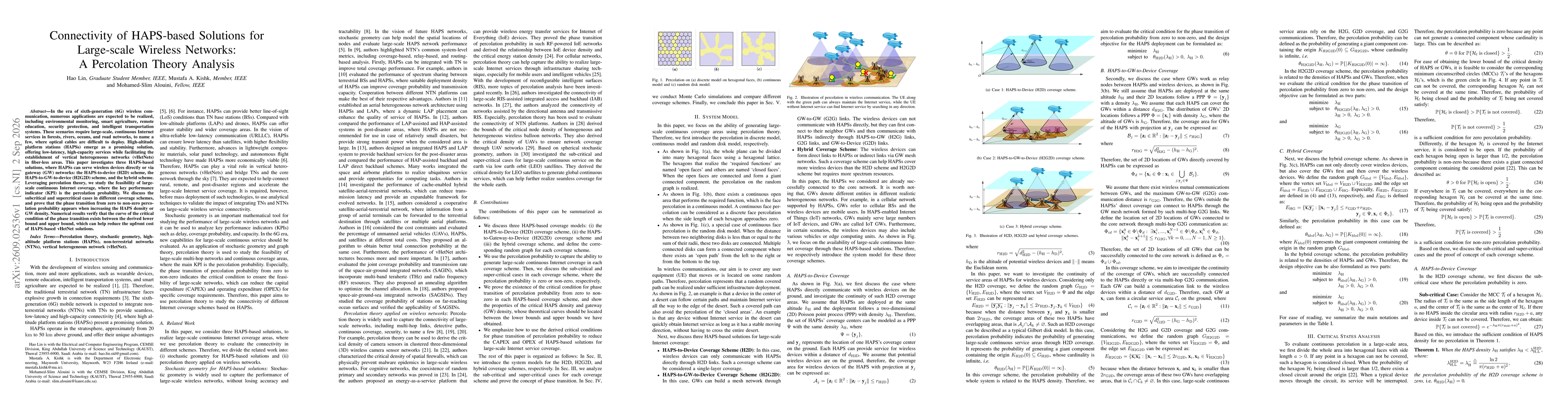 Thumbnail for Connectivity of HAPS-Based Solutions for Large-Scale Wireless Networks: A Percolation Theory Analysis