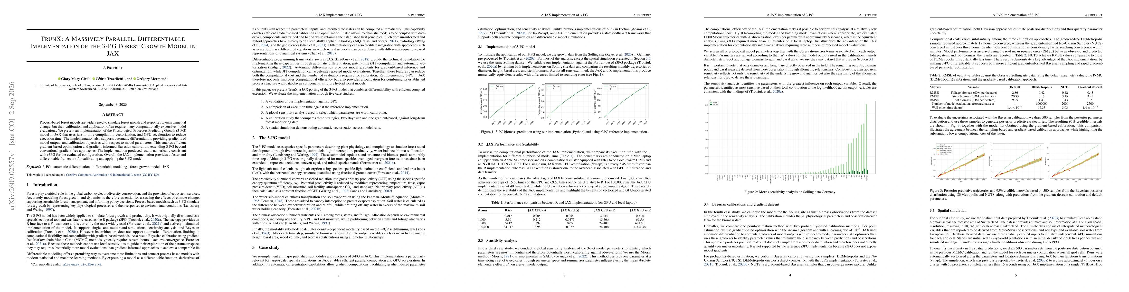 Thumbnail for TrunX: A massively parallel, differentiable implementation of the 3-PG forest growth model in JAX