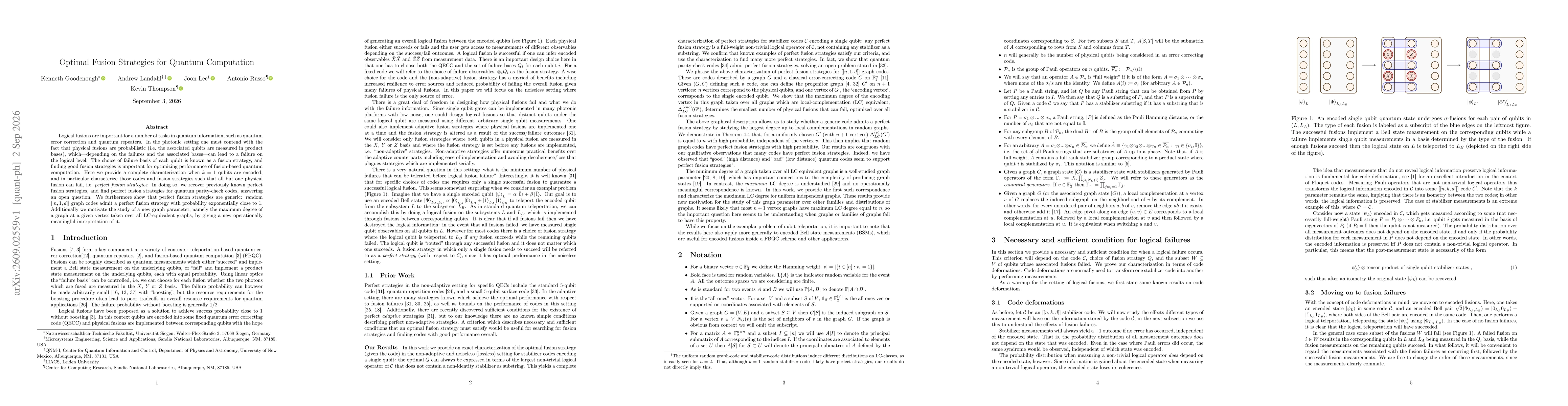 Thumbnail for Optimal Fusion Strategies for Quantum Computation