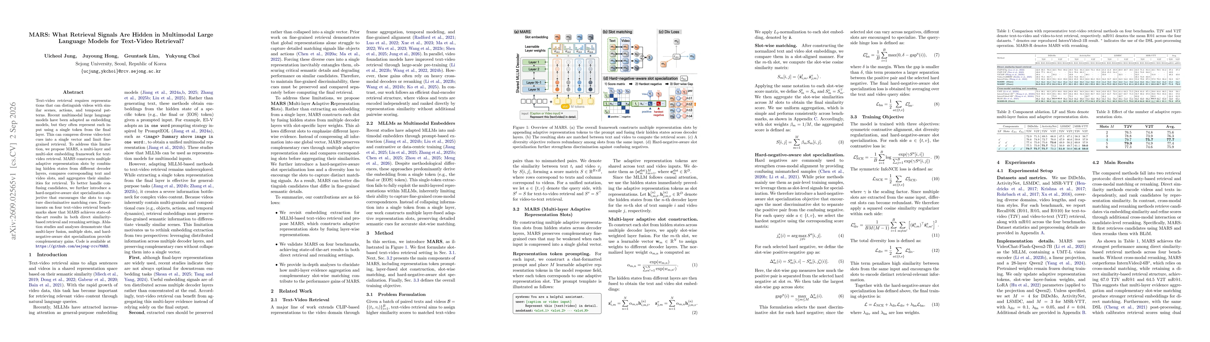 Thumbnail for MARS: What Retrieval Signals Are Hidden in Multimodal Large Language Models for Text-Video Retrieval?