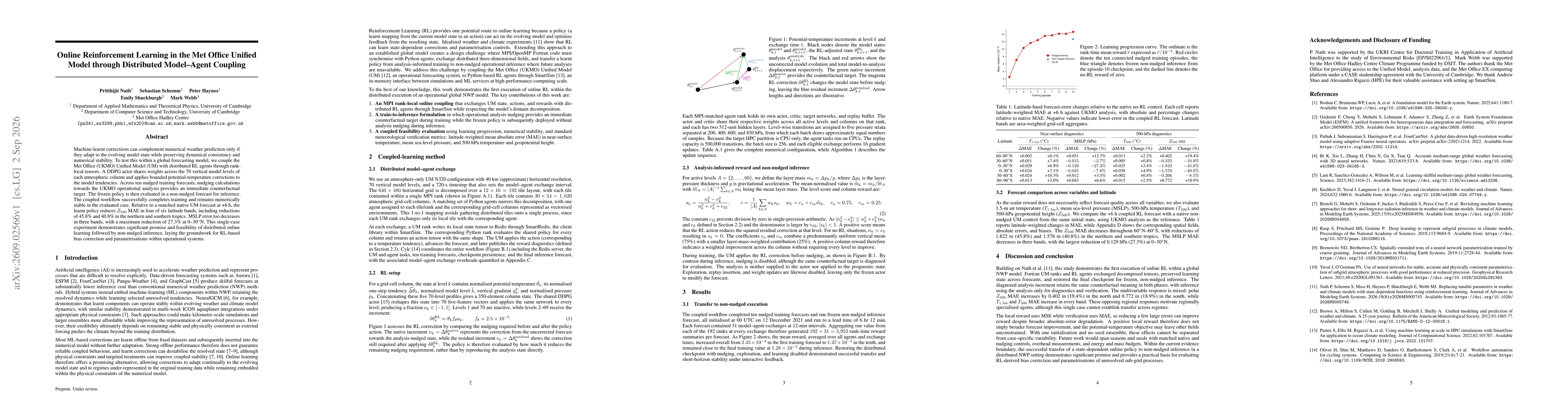 Thumbnail for Online Reinforcement Learning in the Met Office Unified Model through Distributed Model-Agent Coupling