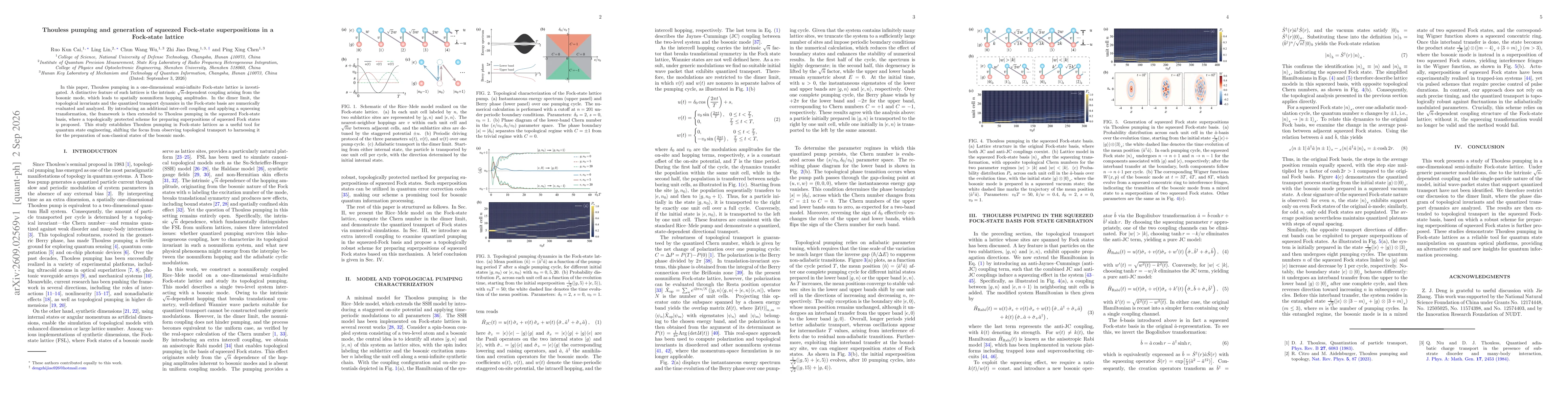 Thumbnail for Thouless pumping and generation of squeezed Fock-state superpositions in a Fock-state lattice