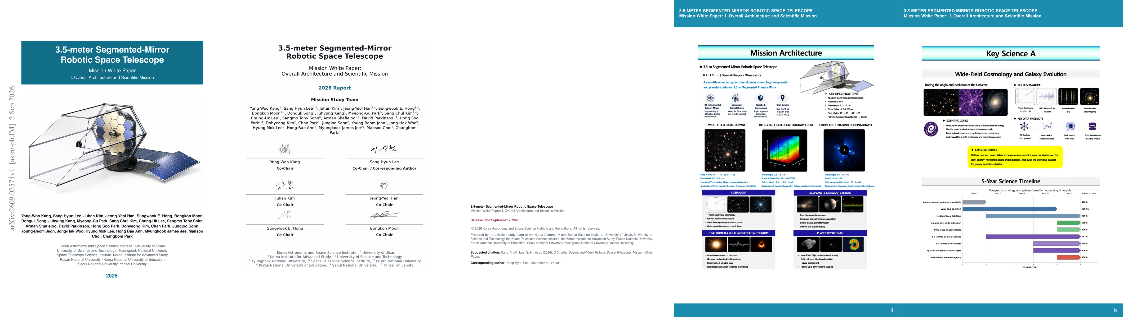 Thumbnail for 3.5-meter Segmented-Mirror Robotic Space Telescope Mission White Paper I. Overall Architecture and Scientific Mission