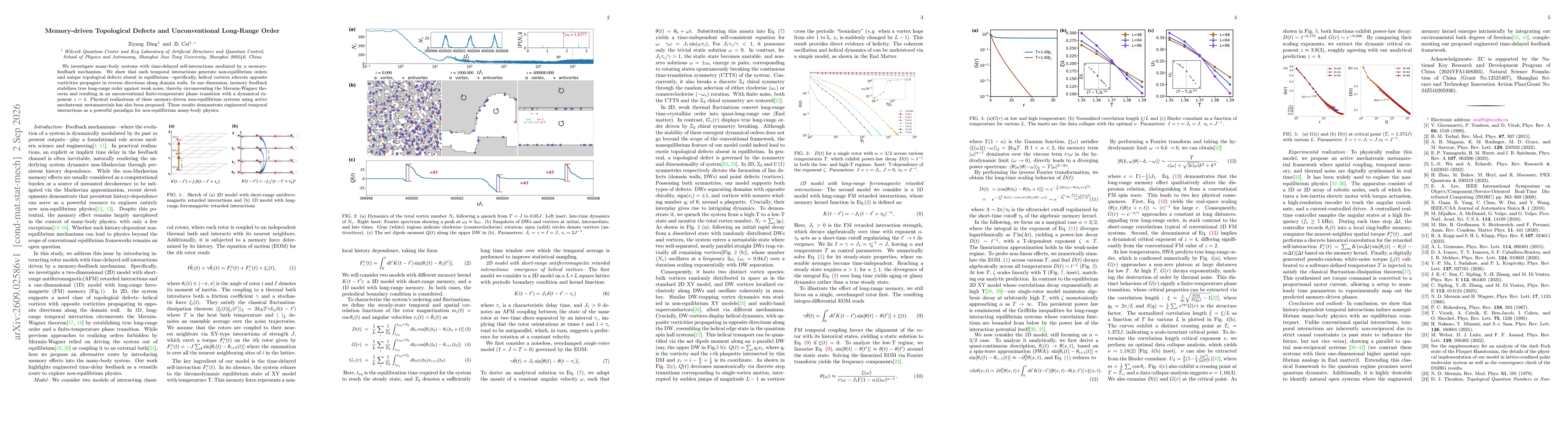 Thumbnail for Memory-driven Topological Defects and Unconventional Long-Range Order