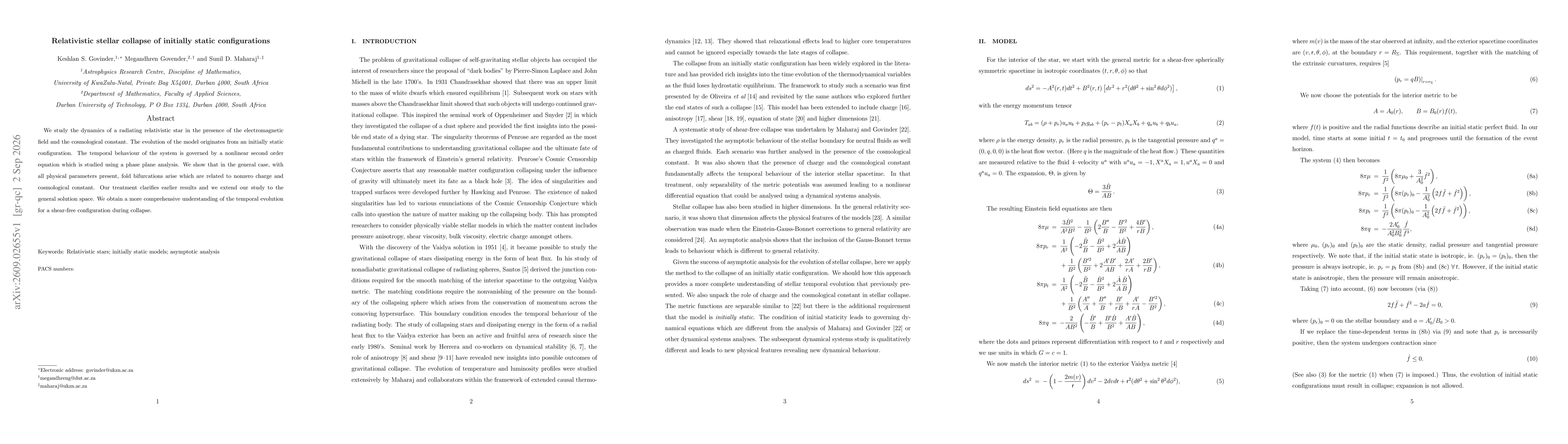 Thumbnail for Relativistic stellar collapse of initially static configurations