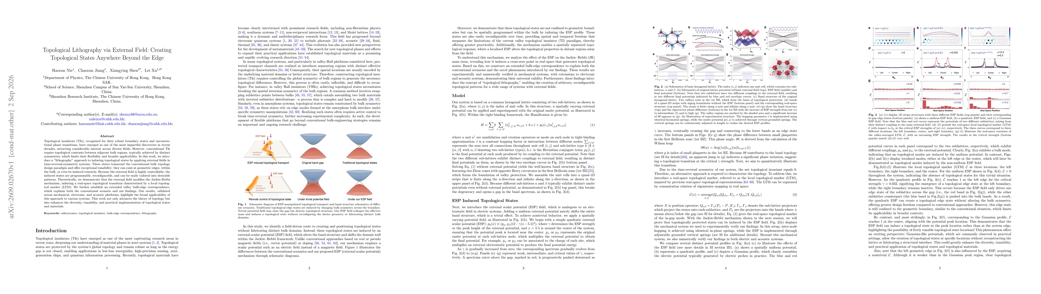 Thumbnail for Topological Lithography via External Field: Creating Topological States Anywhere Beyond the Edge