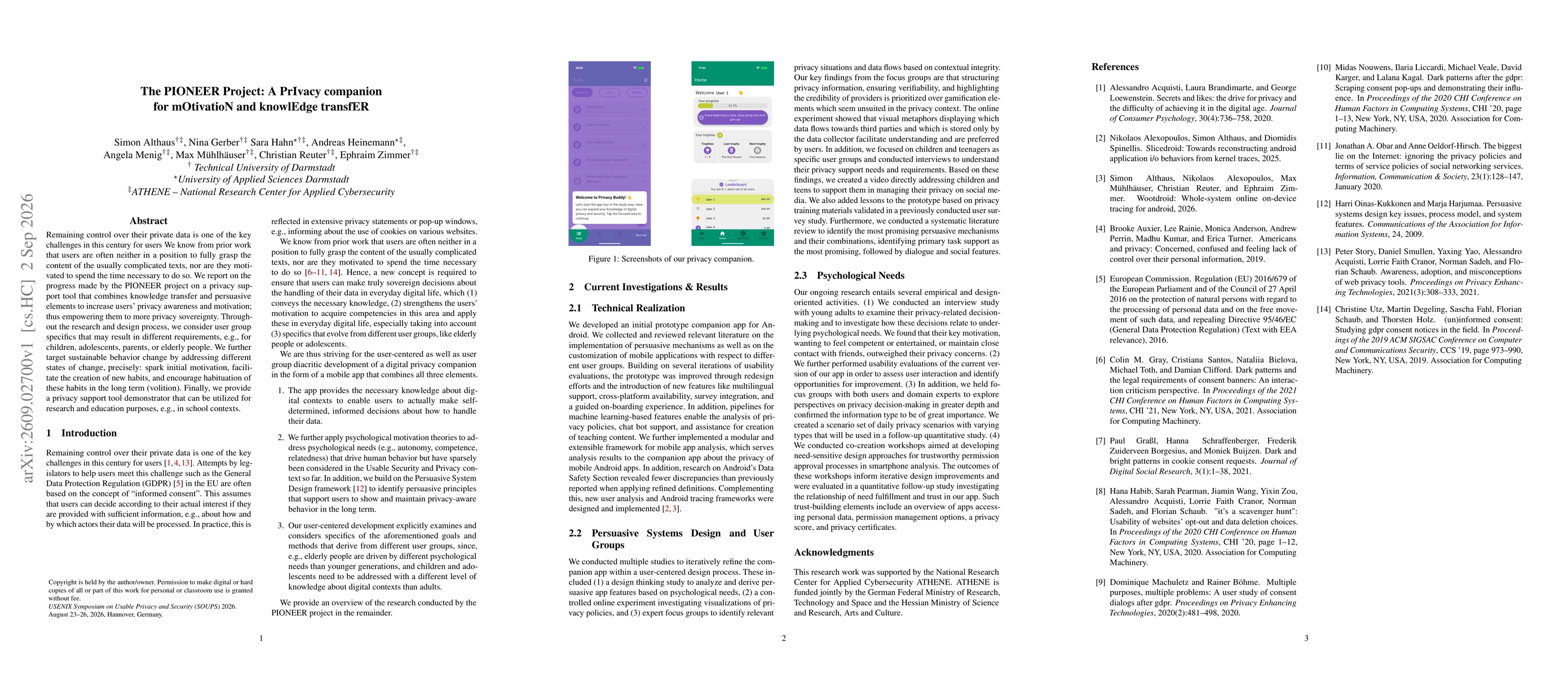 Thumbnail for The PIONEER Project: A PrIvacy companion for mOtivatioN and knowlEdge transfER