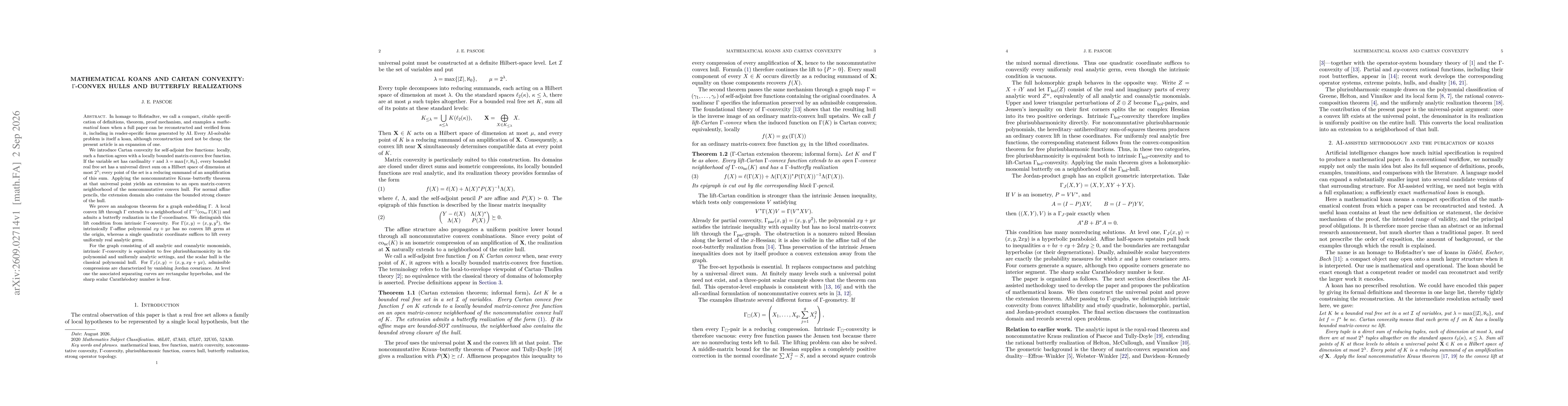Thumbnail for Mathematical Koans and Cartan Convexity: $Γ$-Convex Hulls and Butterfly Realizations