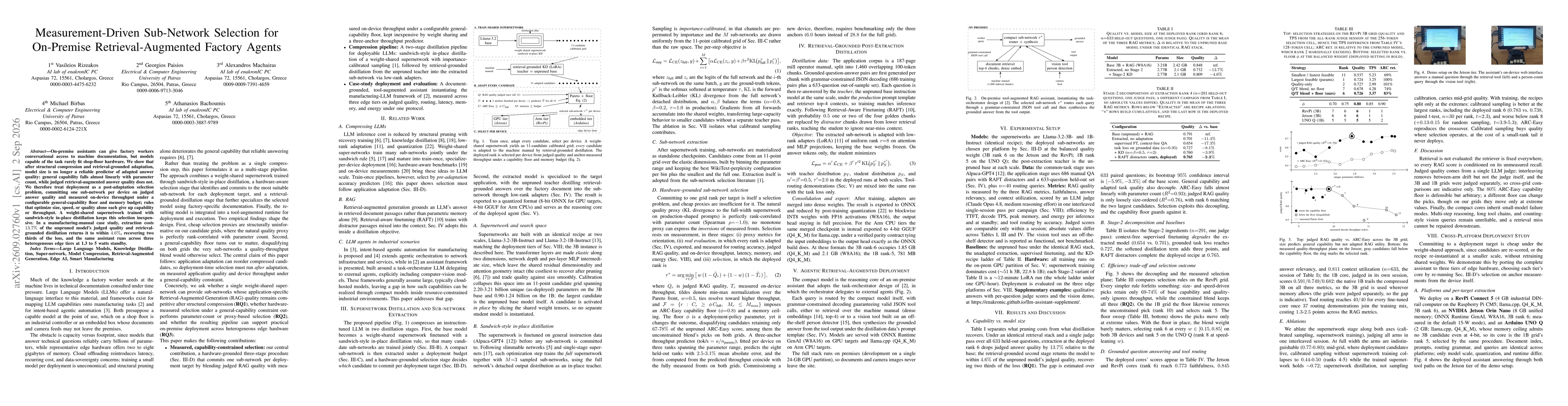 Thumbnail for Measurement-Driven Sub-Network Selection for On-Premise Retrieval-Augmented Factory Agents